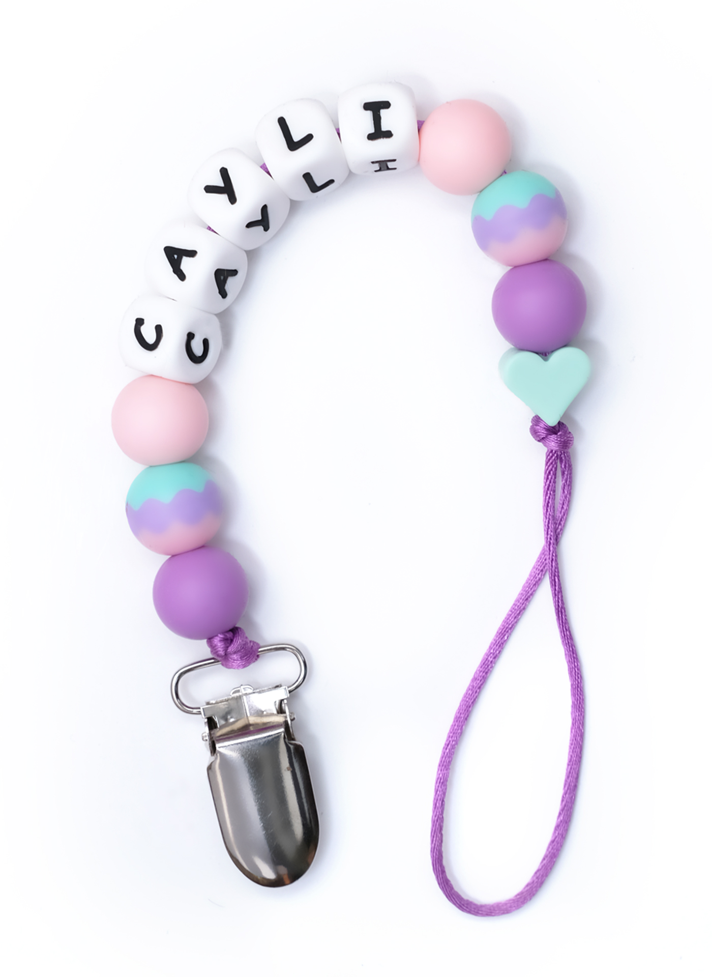 personalised silicone dummy clip