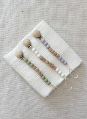 Personalised Wood & Silicone Dummy clip