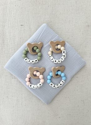 Personalised Wood & Silicone Teether